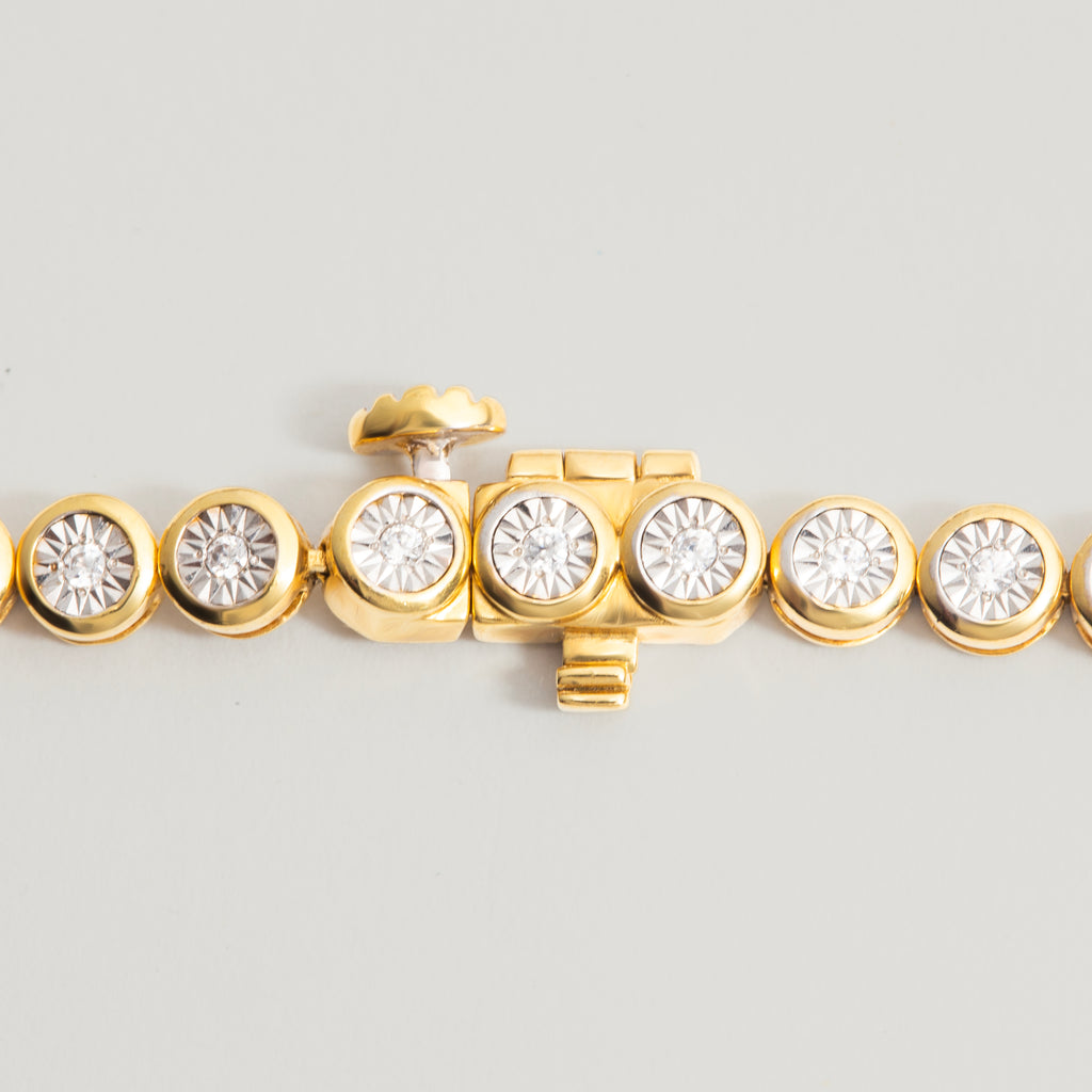 Annecy Illusion-Set Diamond Tennis Necklace, 18ct Vermeil & Lab Grown Diamond