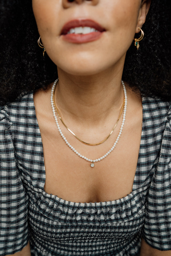 Kerala Freshwater Pearl Strand Necklace 18ct Gold Plated Sterling Silver