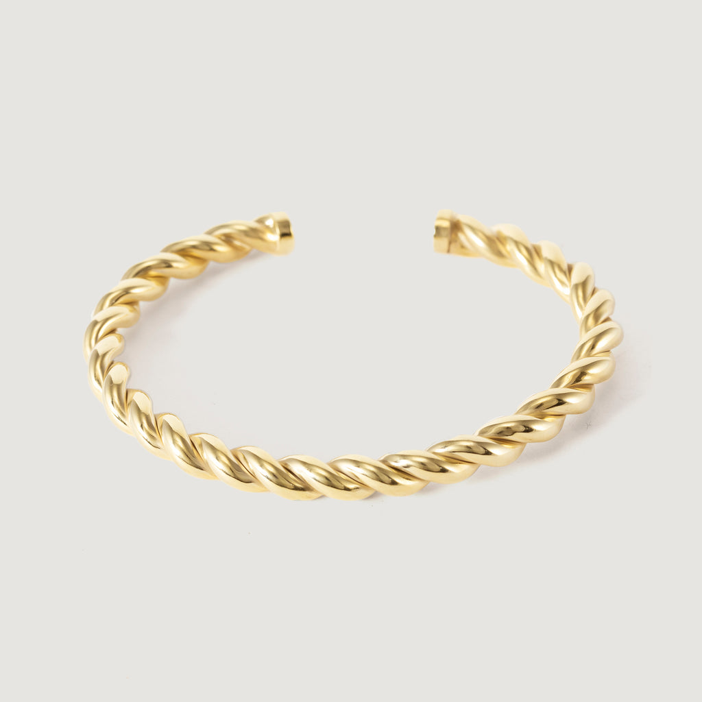 Annecy 18ct Gold Plated Recycled Silver Rope Bangle
