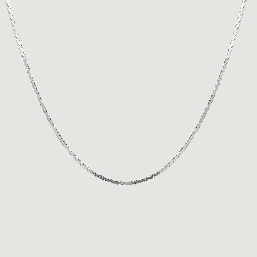 Annecy Sterling Silver 18ct Gold Plate Herringbone Box Necklace