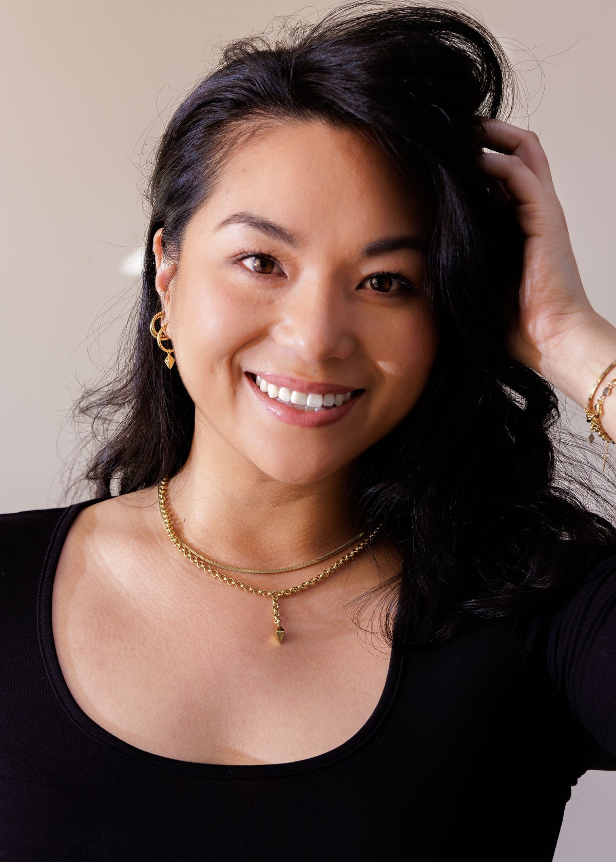 Annecy Sterling Silver 18ct Gold Plated Pyramid Oval Chain Necklace